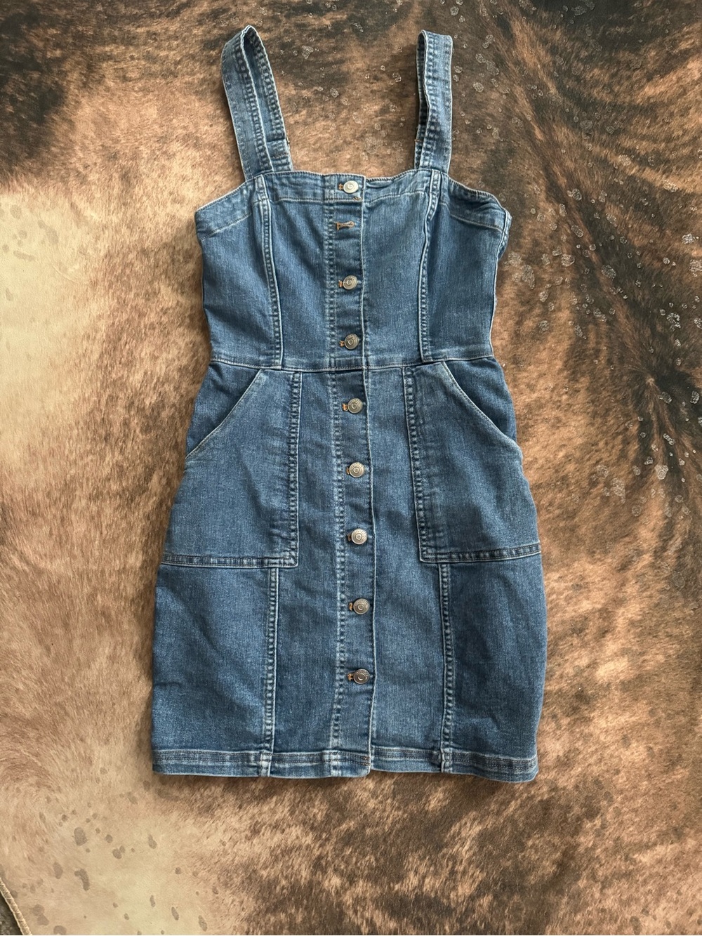 Divided Blue Denim Button-Up Mini Dress